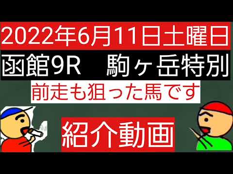 [2022]6月11日土曜日函館9R駒ヶ岳特別の紹介動画です。前走も狙った馬です。