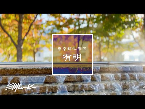 東京・有明の紅葉と噴水（2022年11月上旬）